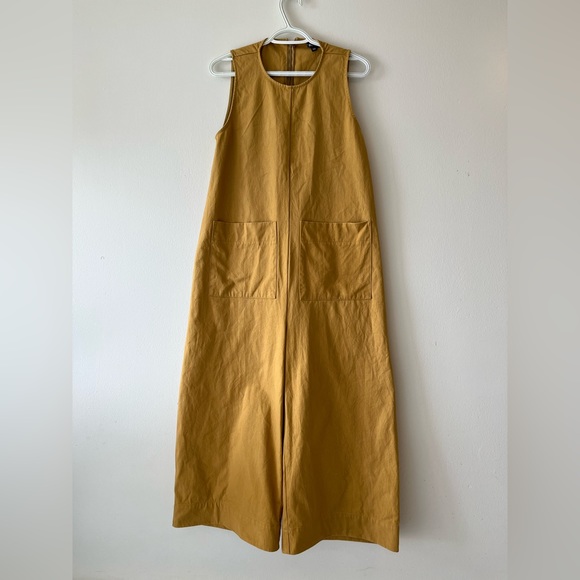 Ilana Kohn Pants - Ilana Kohn Mustard Wide-Leg Sleeveless Jumpsuit